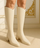 Bota Cano Longo Feminina de Couro de Inverno Elegante | Western